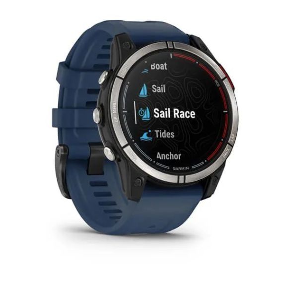 Garmin QUATIX 7 Sapphire титановый с синим силиконовым ремешком, изображение 3