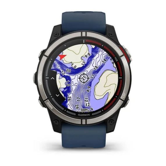 Garmin QUATIX 7 Sapphire титановый с синим силиконовым ремешком, изображение 2