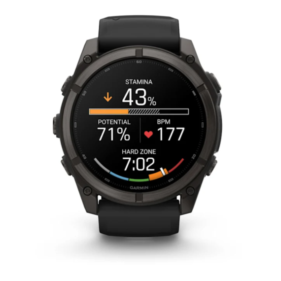 Умные часы Garmin Fenix 9, 51 мм, AMOLED, Sapphire Carbon Gray DLC Titanium with Black Silicone Band, изображение 8