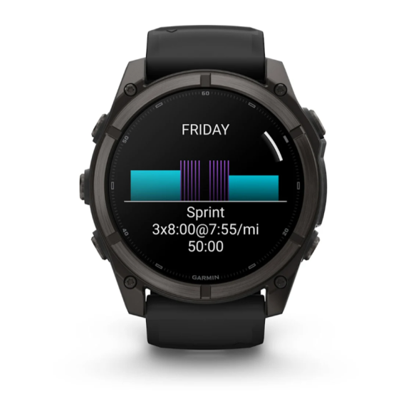 Умные часы Garmin Fenix 9, 51 мм, AMOLED, Sapphire Carbon Gray DLC Titanium with Black Silicone Band, изображение 5