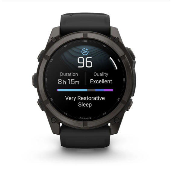Умные часы Garmin Fenix 9, 47 мм, AMOLED, Sapphire Carbon Gray DLC Titanium with Black Silicone Band, изображение 6