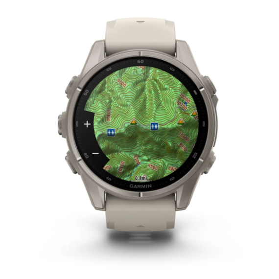 Умные часы Garmin Fenix 9, 43 мм, AMOLED, Sapphire Titanium with Fog Gray Silicone Band, изображение 3