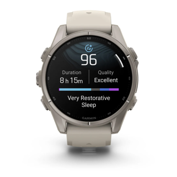 Умные часы Garmin Fenix 9, 43 мм, AMOLED, Sapphire Titanium with Fog Gray Silicone Band, изображение 6