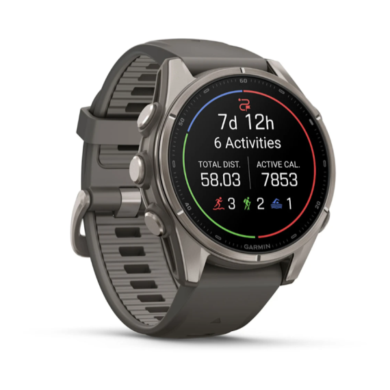 Умные часы Garmin Fenix 9, 43 мм, AMOLED, Sapphire Titanium with Pebble Gray Silicone Band, изображение 8
