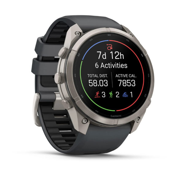Умные часы Garmin Fenix 9 PRO INREACH, 51 мм, AMOLED, Sapphire Titanium with Graphite/Black Silicone Band, изображение 8