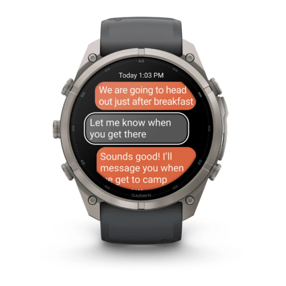 Умные часы Garmin Fenix 9 PRO INREACH, 51 мм, AMOLED, Sapphire Titanium with Graphite/Black Silicone Band, изображение 4