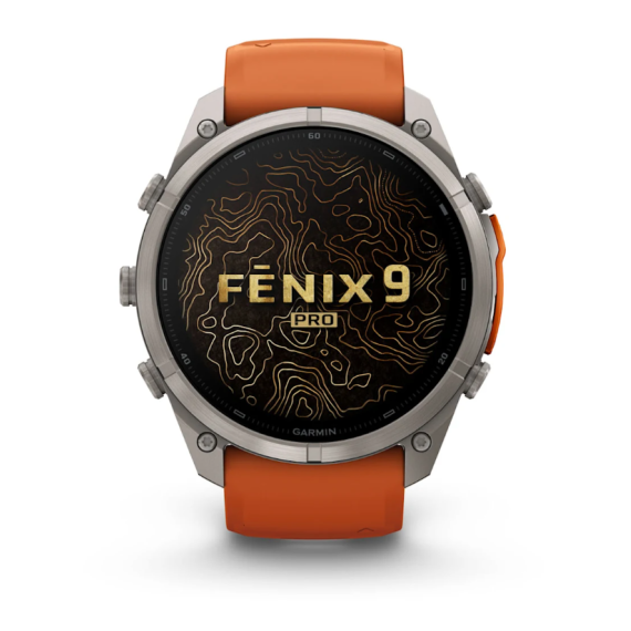 Умные часы Garmin Fenix 9 PRO INREACH, 47 мм, AMOLED, Sapphire Titanium with Autumn Orange/Spark Orange Silicone Band, изображение 9