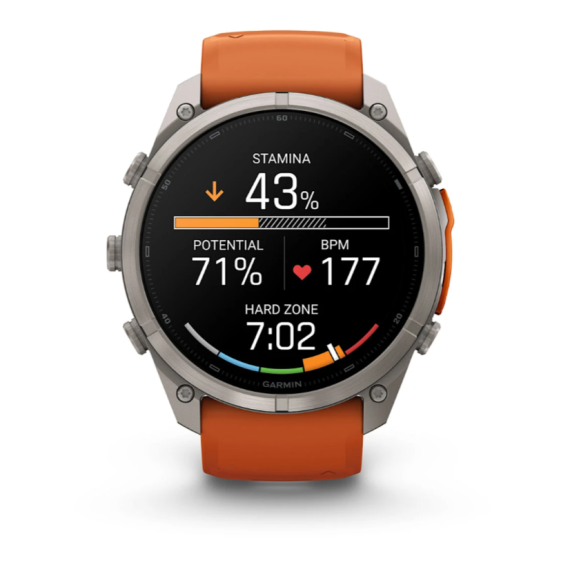 Умные часы Garmin Fenix 9 PRO INREACH, 51 мм, AMOLED, Sapphire Titanium with Autumn Orange/Spark Orange Silicone Band, изображение 7