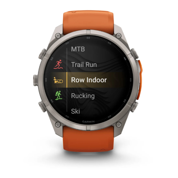 Умные часы Garmin Fenix 9 PRO INREACH, 51 мм, AMOLED, Sapphire Titanium with Autumn Orange/Spark Orange Silicone Band, изображение 3
