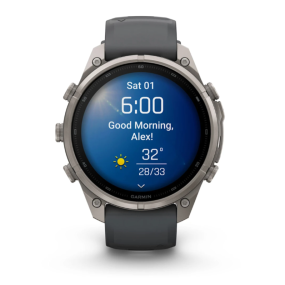 Умные часы Garmin Fenix 9 PRO INREACH, 47 мм, AMOLED, Sapphire Titanium with Graphite/Black Silicone Band, изображение 3