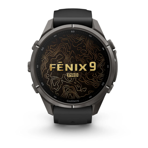 Умные часы Garmin Fenix 9 PRO INREACH, 43 мм, AMOLED, Sapphire Carbon Gray DLC Titanium with Black/Pebble Gray Silicone Band, изображение 9