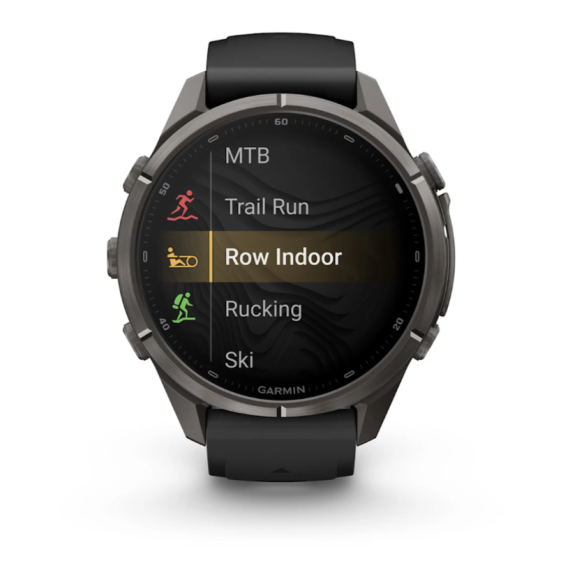 Умные часы Garmin Fenix 9 PRO INREACH, 43 мм, AMOLED, Sapphire Carbon Gray DLC Titanium with Black/Pebble Gray Silicone Band, изображение 3