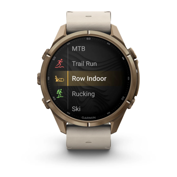 Умные часы Garmin Fenix 9 PRO INREACH, 43 мм, AMOLED, Sapphire Autumn Gold Titanium with Bone Leather Band, изображение 2