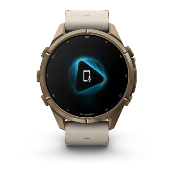 Умные часы Garmin Fenix 9 PRO INREACH, 43 мм, AMOLED, Sapphire Autumn Gold Titanium with Bone Leather Band, изображение 5