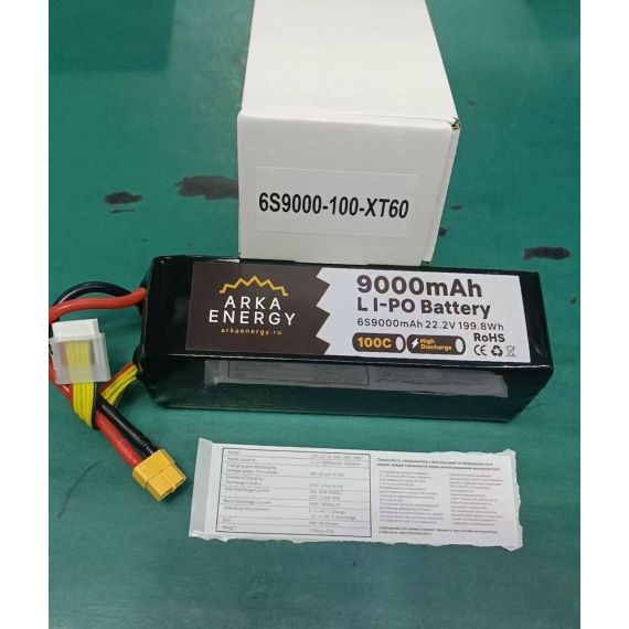 Аккумулятор для FPV дронов LiPo 6S 9000mAh 22.2V 100C