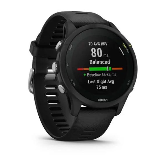 Умные часы Garmin FORERUNNER 255 Music с черным ремешком