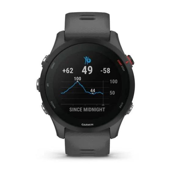 Умные часы Garmin FORERUNNER 255 с темно-серым ремешком