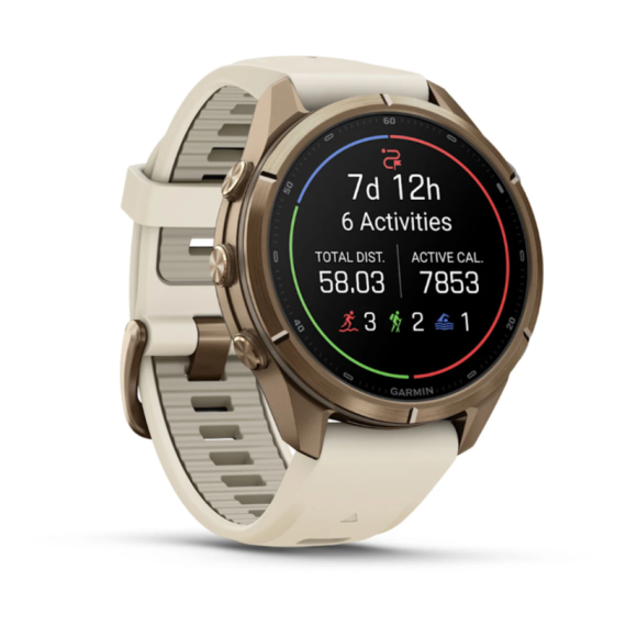 Умные часы Garmin Fenix 9 PRO INREACH, 43 мм, AMOLED, Sapphire Autumn Gold Titanium with Cream/French Gray Silicone Band, изображение 7
