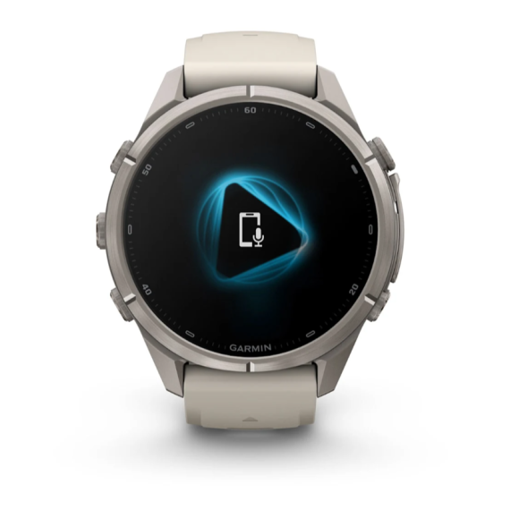 Умные часы Garmin Fenix 9 PRO INREACH, 43 мм, AMOLED, Sapphire Titanium with Fog Gray/Dark Sandstone Silicone Band, изображение 2