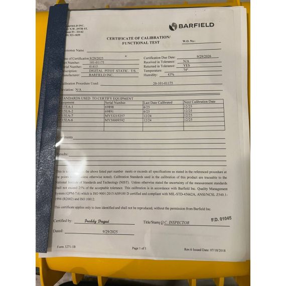 Комплект для проверки воздушных данных Barfield DPS1000, изображение 3