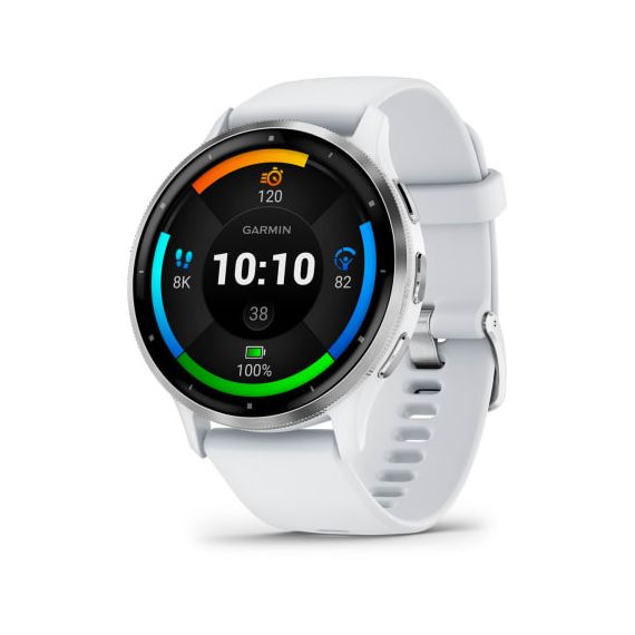 Garmin  VENU 3 белые с серебристым безелем