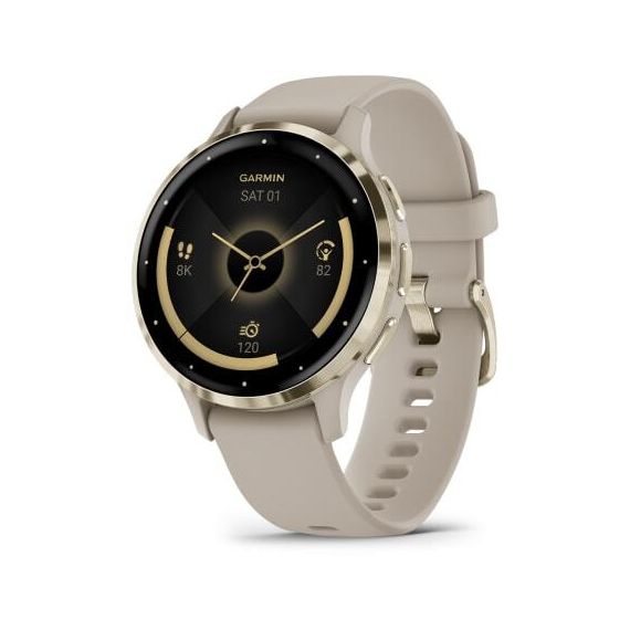 Garmin VENU 3S цвета "французский серый" с золотистым безелем