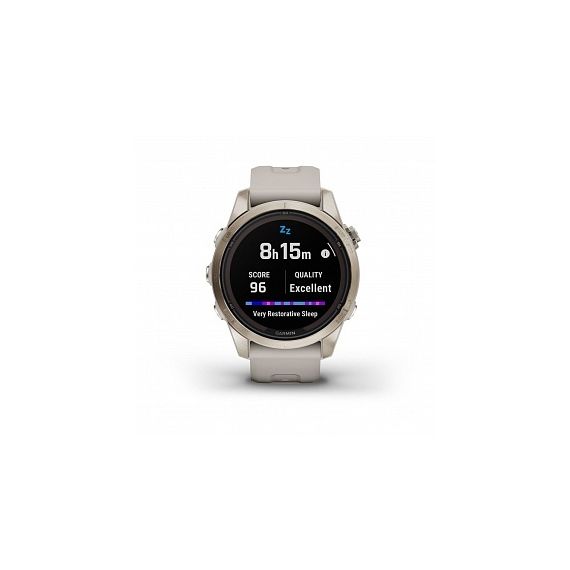 Умные часы FENIX 7S PRO Sapphire Solar золотистый корпус со светло-песочным ремешком