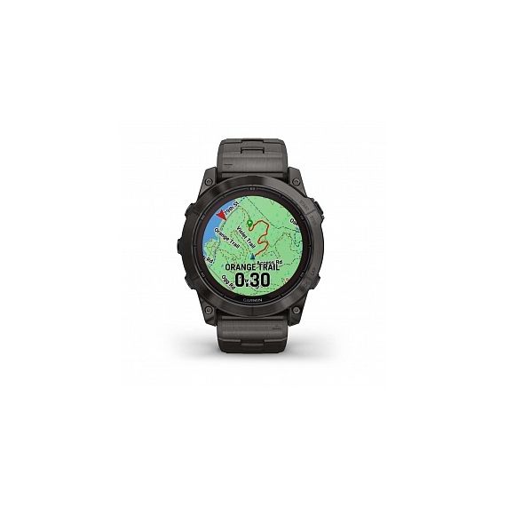 Умные часы FENIX 7X PRO Pro Sapphire Solar Edition Титановый угольно-серый корпус с DLC-покрытием и титановым браслетом