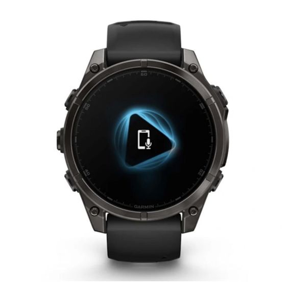 Умные часы Garmin Fenix 8, 47 мм, AMOLED, Sapphire Carbon Gray DLC Titanium with Black/Pebble Gray Silicone Band