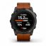 Умные часы Garmin EPIX PRO (Gen 2) Sapphire Edition 51 мм, титановый угольно-серый, DLC, коричневый кожаный ремешок